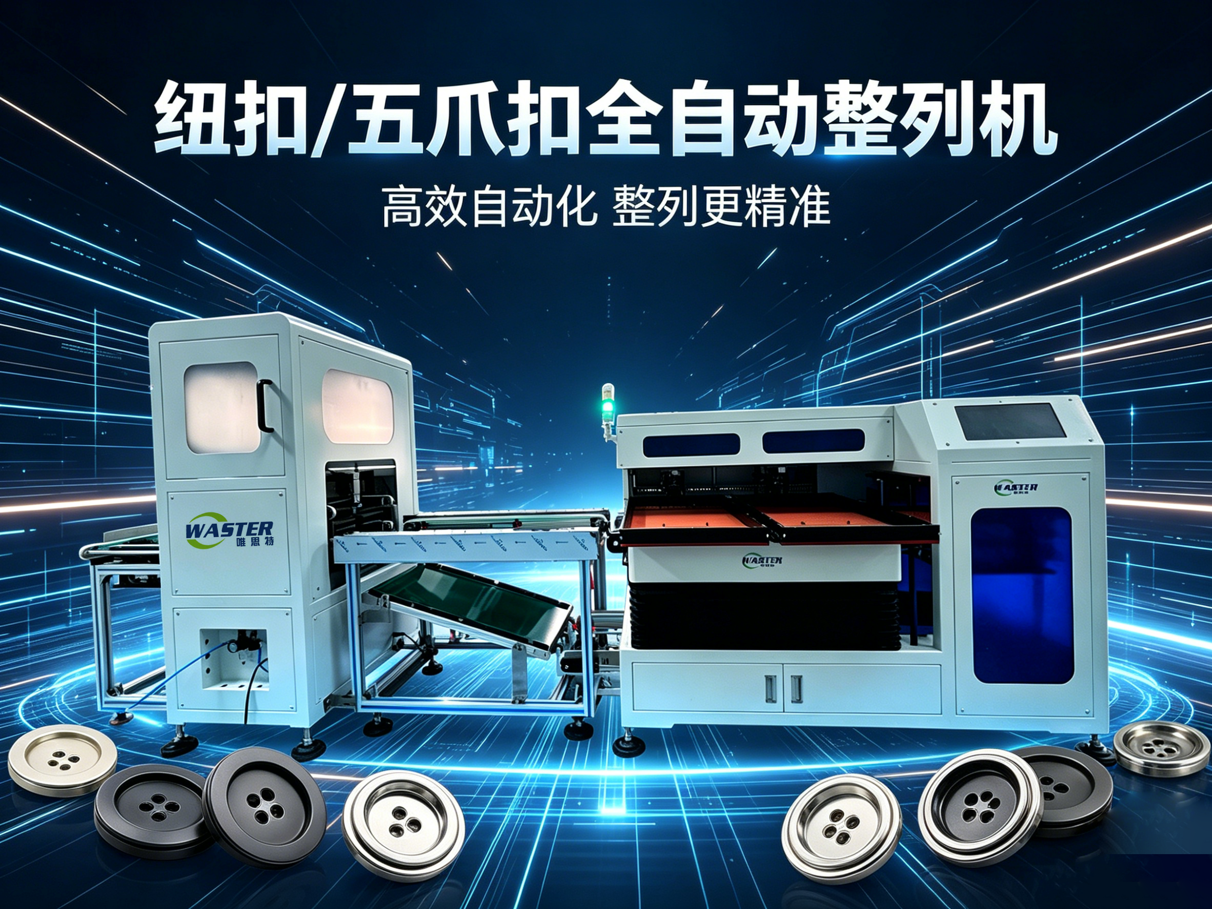 纽扣/五爪扣一体式全自动整列机